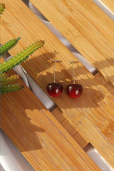 Skygo Gold Color Cherry Model Women's Earrings - TJ-BKP6727