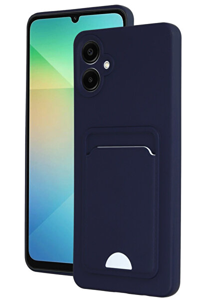 NewFace حافظة سامسونج جالاكسي A06 من السيليكون مع بطاقة عمل كلفن - أزرق داكن ...