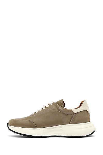 Derimod Men's Green Lace-Up Thick Soled Nubuck Leather Sneaker 25Sfd6505V3