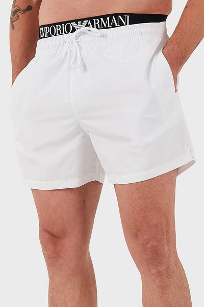 Emporio Armani Με λογότυπο Regular Fit Κανονική μέση με τσέπη Μαγιό Κοντό Ανδρικό MAYO SHORT EM000686 AF12329 U000
