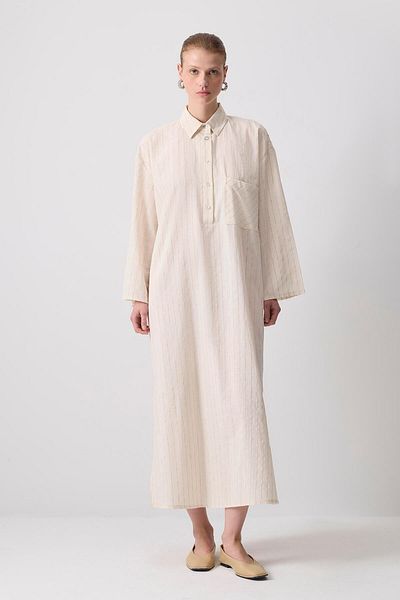 Touché Privé Striped Oversize Linen Dress
