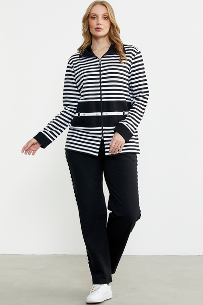 Sementa Ριγέ Σετ Φόρμας Τουνίκ - Μαύρο