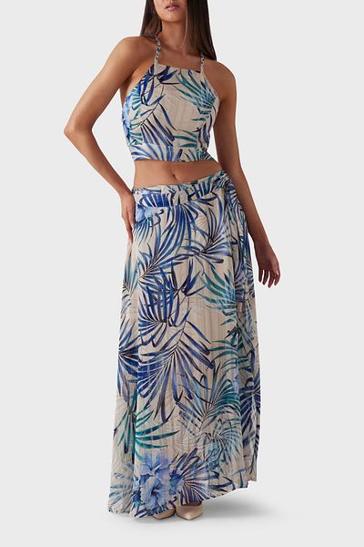 Guess Sl Gaelle Top cu model floral slim cu guler pătrat și bretele W5GH74WH9Z2 TOP W5GH74 WH9Z2 P7VM