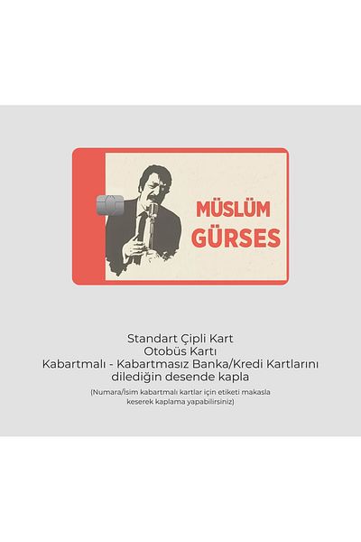 hediyenebak Müslüm Gürses Designed |   Card Covering Sticker |   Compatible for Credit/Debit Card