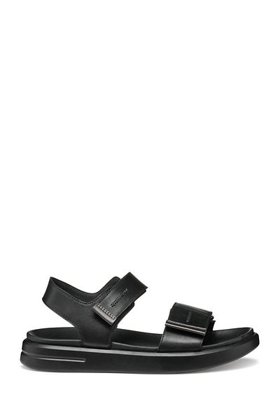 Geox Women's Black D Xand 2S E - Smo. Lea + Pear Strappy Leather Sandals D45PAE043AJC9B1G