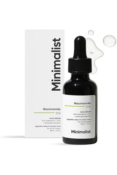 Minimalist Niacinamide 10% for Blemishes, Acne Marks & Oil Balancing with Zinc | Skin Clarifying Anti-Acne Face