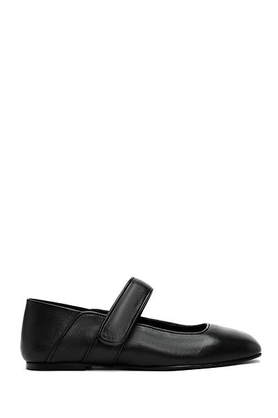 Derimod Women's Black Classic Leather Ballerinas 25Sfd140618