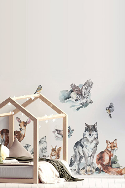 KT Decor Safari World North American Animals Wall Sticker Set