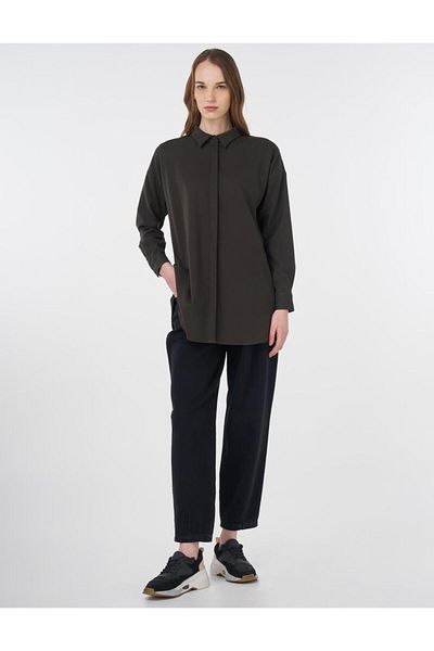 Kayra Basic Shirt Dark Khaki