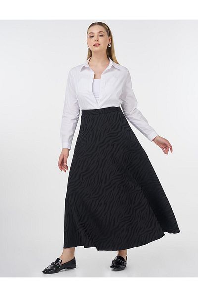 Kayra Fusta evazată cu model zebră neagră