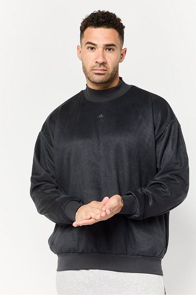 adidas Men Sportswear Fit Long Sleeve Basketball Sweatshirt, Charcoal