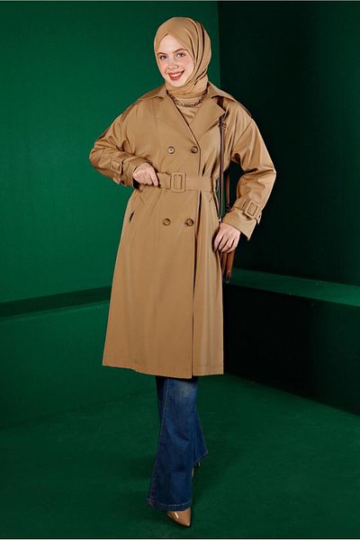 Alvina Classic Trench Coat 10666 - Belted and Buttoned