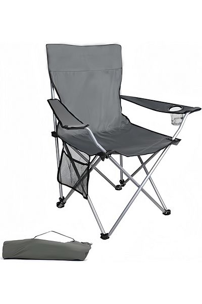 fulina Gray Camping Folding Chair, 600d High Quality Oxford Cloth, Durable, Suitable for Outdoor Fishing