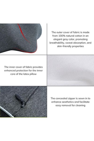 COOYA Round Cervical Roll Pillow for Neck Pain Relief,Memory Foam,Removable Washable,Gray