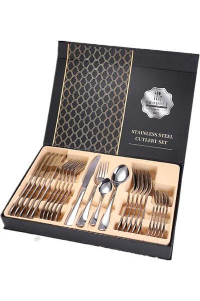 COOYA 24 Pcs Stainless Steel Silverware Set,mirror Smooth Edge,for Everyday Dining,dishwasher Safe