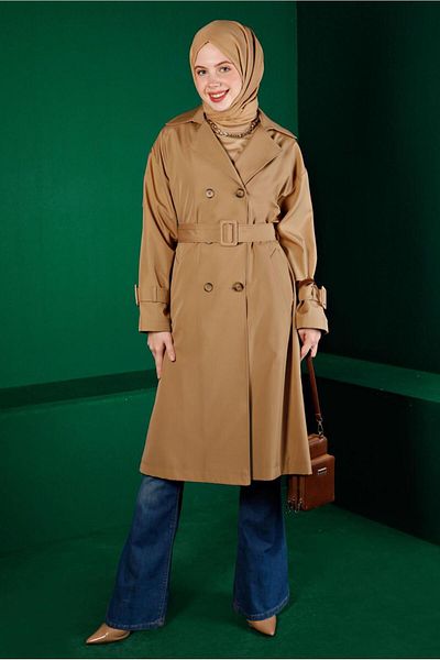 Alvina Classic Trench Coat 10666 - Belted and Buttoned
