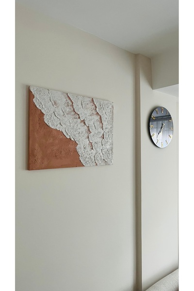 AEÇTASARIM DEKORATİF EL YAPIMI DOKULU KANVAS TABLO ALÇILI MODERN DOKULU TABLO