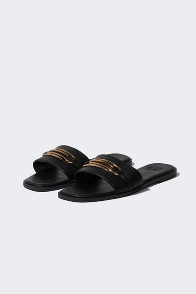 DeFacto Women's Flat Sole Single Strap Faux Leather Slippers B8514Ax24Sm