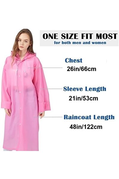 Other Eva Waterproof Reusable Raincoat Unisex - Adjustable Hood Color May Vary, One Size