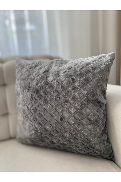 Parla Life Husa de perna cu textura moale de pluș de culoare gri 40x40 cm