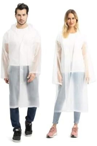 Other Eva Waterproof Reusable Raincoat Unisex - Adjustable Hood Color May Vary, One Size