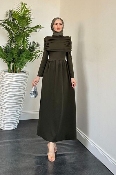 MERVEN AKYÜZ Φόρεμα Flora Top Cape Χακί