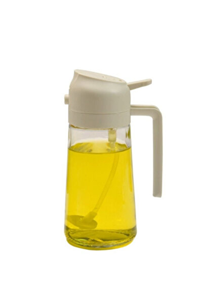 ABYZ Dozator 2 în 1 pentru ulei, oțet sau alte lichide, funcție de pulverizare și curgere, sticlă, 500 ml, alb