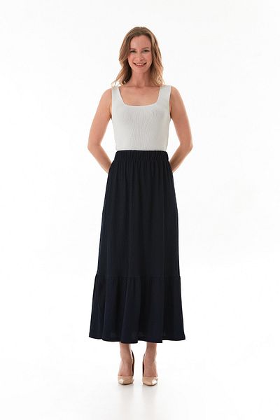 Fulla Moda Bürümcük Fabric Elastic Waist Skirt