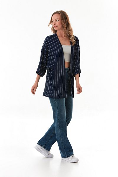 Fulla Moda Striped Burlap Fabric Kimono