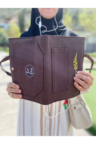 DUTTDİKİM 24X17 cm Water Repellent Fabric Book Bag - Minimalist Design”