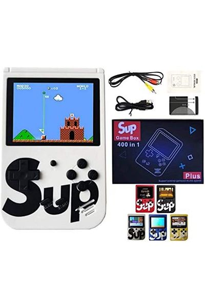 Generic SUP Game Box Plus 400 in 1 Handheld Console (White) Mini Retro Gaming Device for Kids & Adults Gift