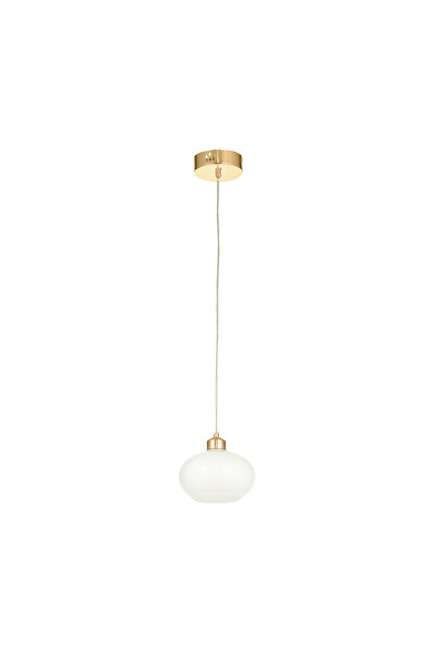 Avizemoda Vanna Tekli Beyaz Camlı Salon Oturma Odası Modern Avize - (Gold Kap...