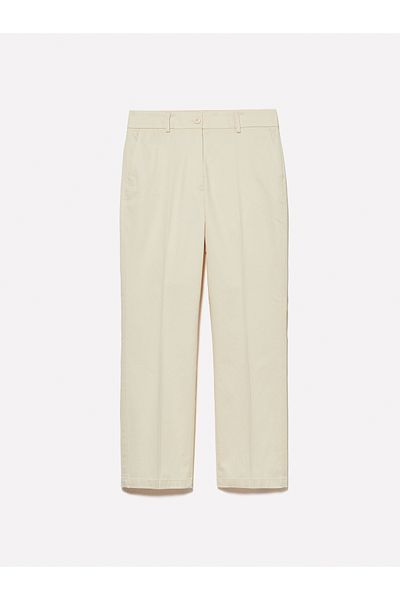 Sisley Women's Champagne Stretch Cotton Regular Waist Straight Fit Pants