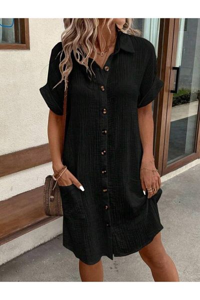 Miracle Omni Women's Short Sleeve Crew Neck Side Slit Viscose Midi Dress