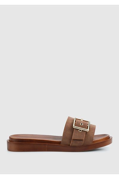 Provoq Mules - Brown - Flat