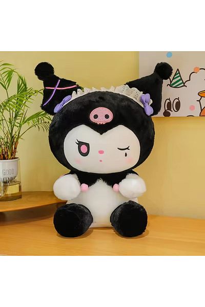 ABYZ Jucărie de pluș Kuromi cu pătură și coroană, 45 cm