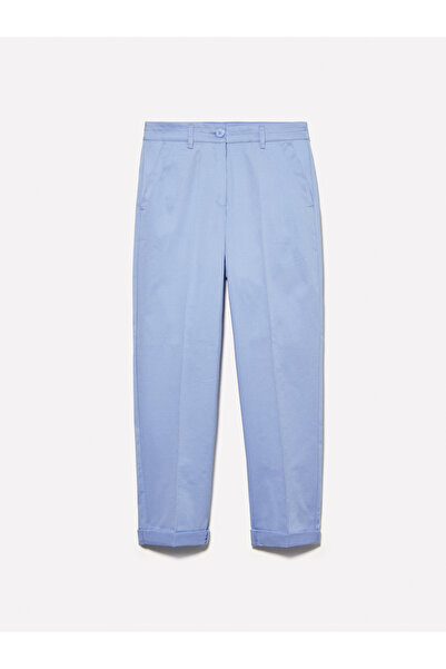 Sisley Women's Light Blue Stretch Cotton Cigarette Pants