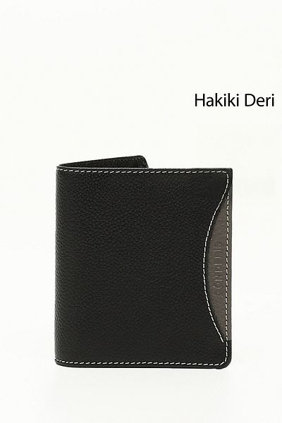 GÖNDERİ(R) BLACK ANTHRACITE Genuine Leather Vertical Men's Wallet 06660
