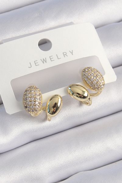 Skygo Brass Gold Color Zircon Stone Women's Earrings - Tj-Bkp9536