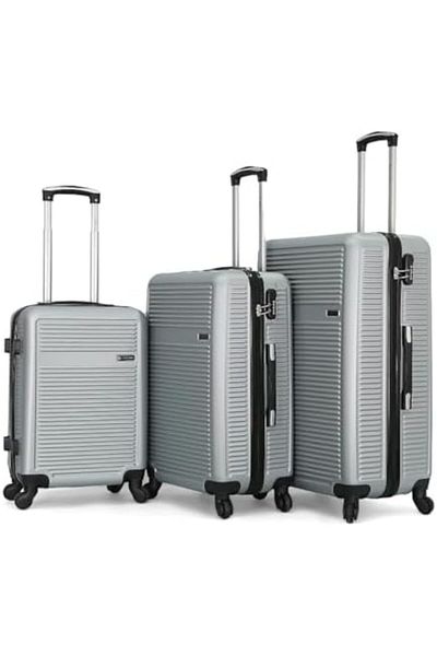 Giordano Unisex Luggage Set 100/3TR, Silver, Polycarbonate (PC)