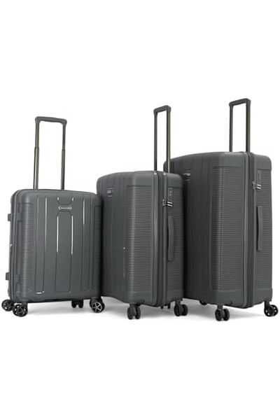 Travelite Unisex 3 Piece Hard Trolley Bag Set L 28-M 24-S 20 Fits All Tastes (3 Piece Set, Charcoal)