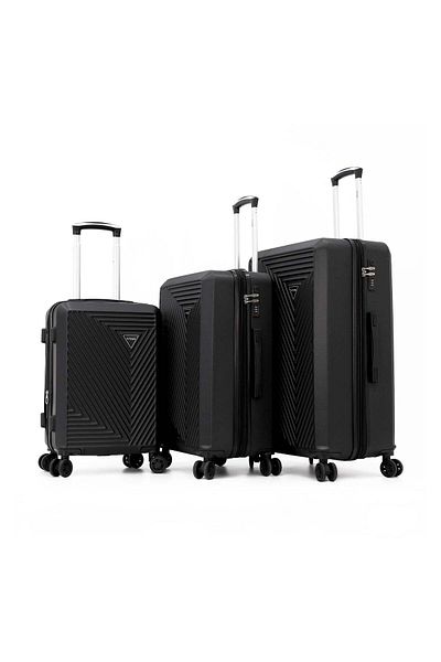 Titan مجموعة حقائب سفر صلبة بعجلات، 3 قطع، لون أسود (S-20"، M-24"، L-28")