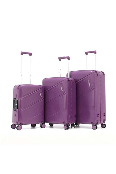 SONADA Hardshell Luggage Trolley Bag 3 Pieces Set, Purple (S-20", M-24", L-28")