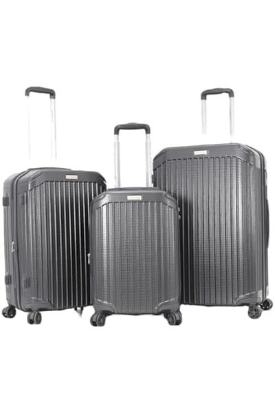 Giordano Hardside Luggage Set with Spinner Wheels for Everyone (Charcoal, 3 Piece Set)