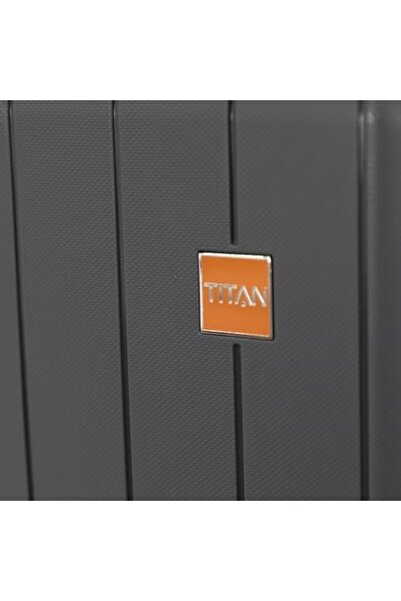 Titan Travel Bags with Double Spinner Wheels and Digital Lock - Sizes L 28, M 24, S 20, Charcoal