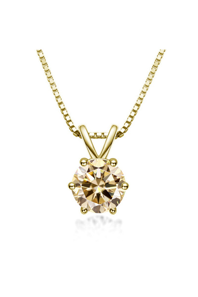 Choice3 yellow gold Bague Ringen 100% 925 Sterling Silver 1ct Moissanite Neck...