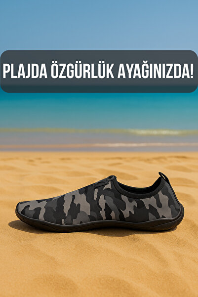 Lord Mountain Black Kamuflaj Deniz Ayakkabısı,Plaj Ayakkabısı,Havuz Ayakkabısı,Esnek Tasarım