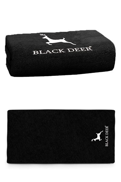 BLACK DEER Sports Fitness Towel Conditioning Towel 100% Cotton 80X32 cm Black