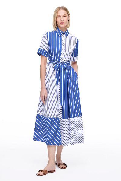 Perspective Saks Onliy Regular Fit Striped Long Dress