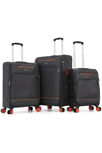 Giordano Travel Bags with Double Spinner Wheels and a Digital Lock for Privacy, (3 Piece Set, Gray),